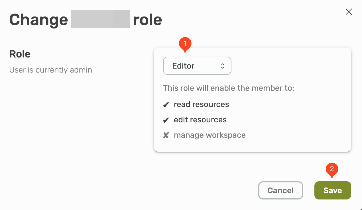 Choose Editor role and save Choose Editor role and save.