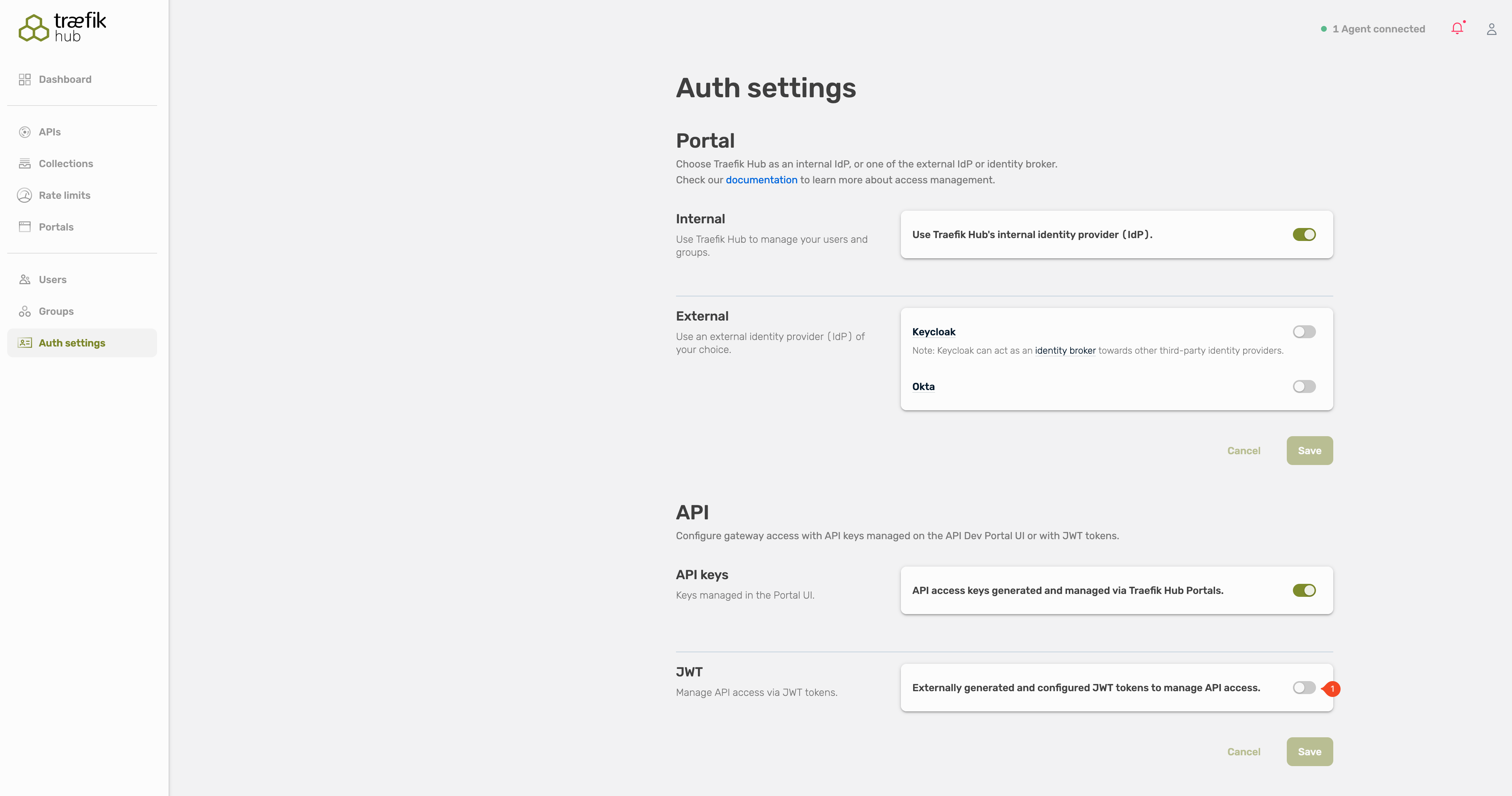 Enable JWT for access.