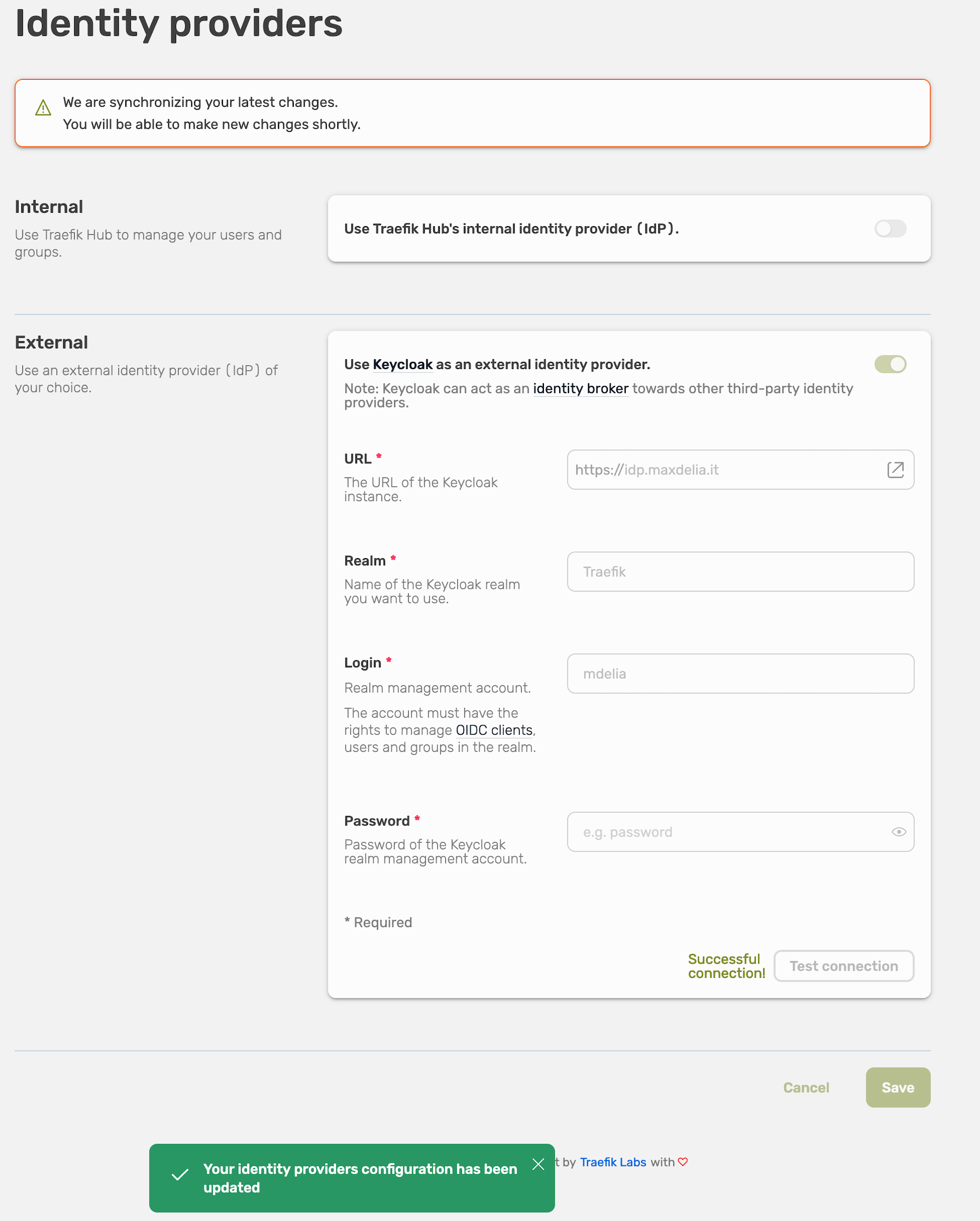 Hub IdP sync