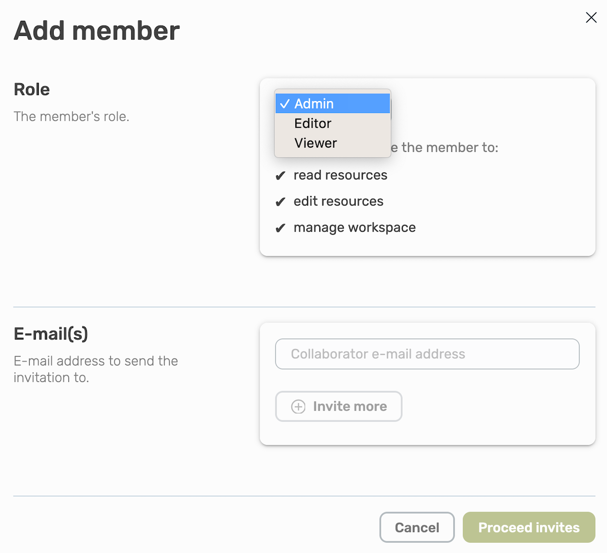 Add a workspace member Add a workspace member.