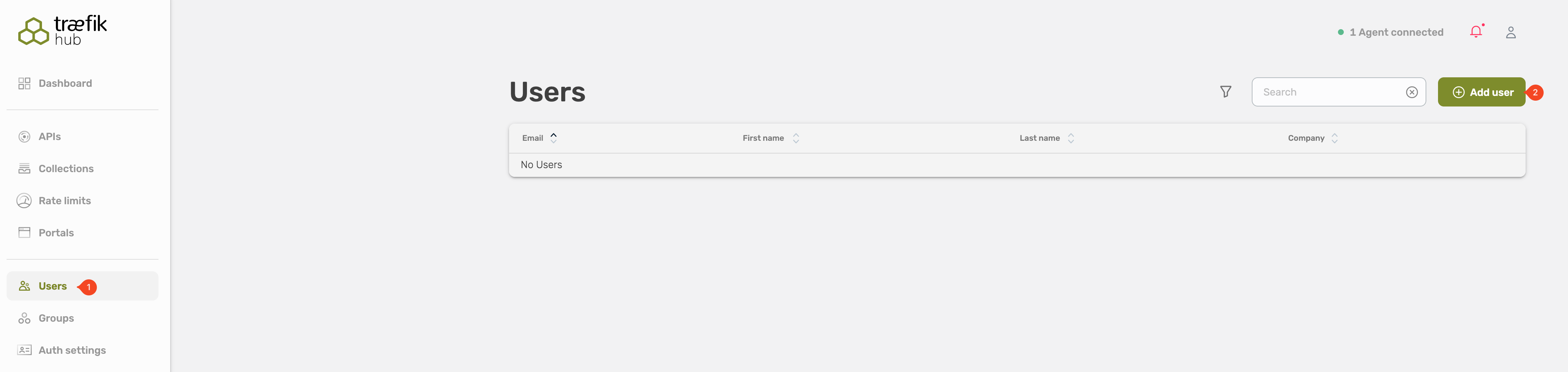 Select the user creation form in the dashboard Select the user creation form in the dashboard.