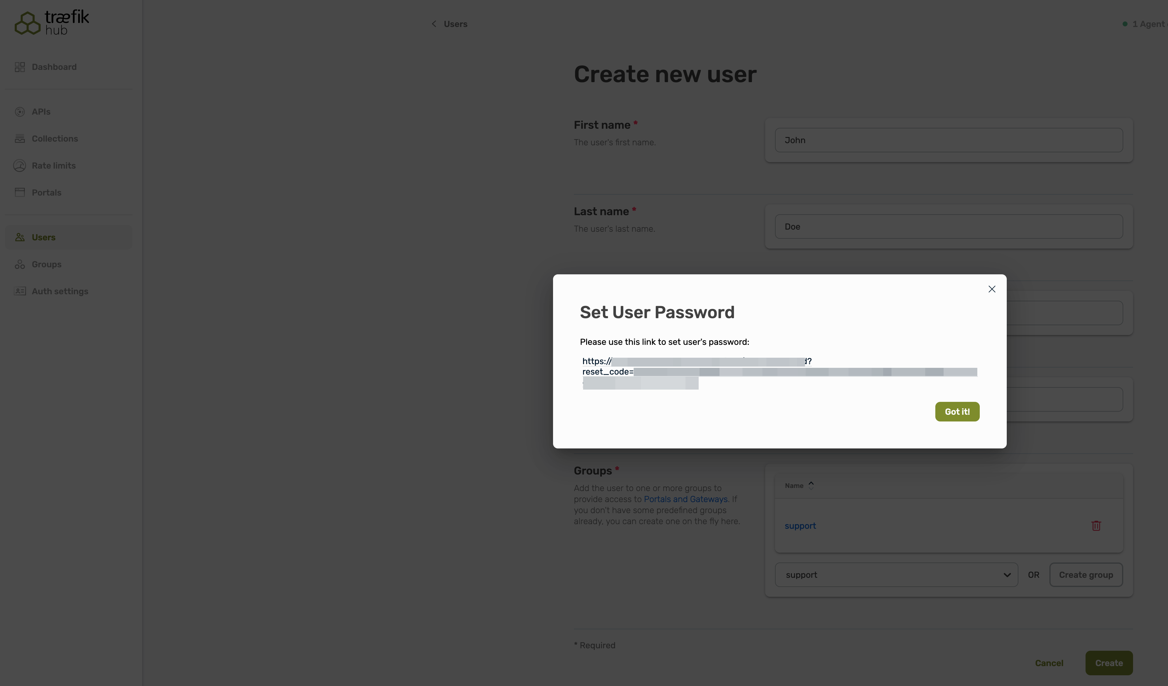 Follow the screen instructions to set a password for the user Follow the screen instructions to set a password for the user.