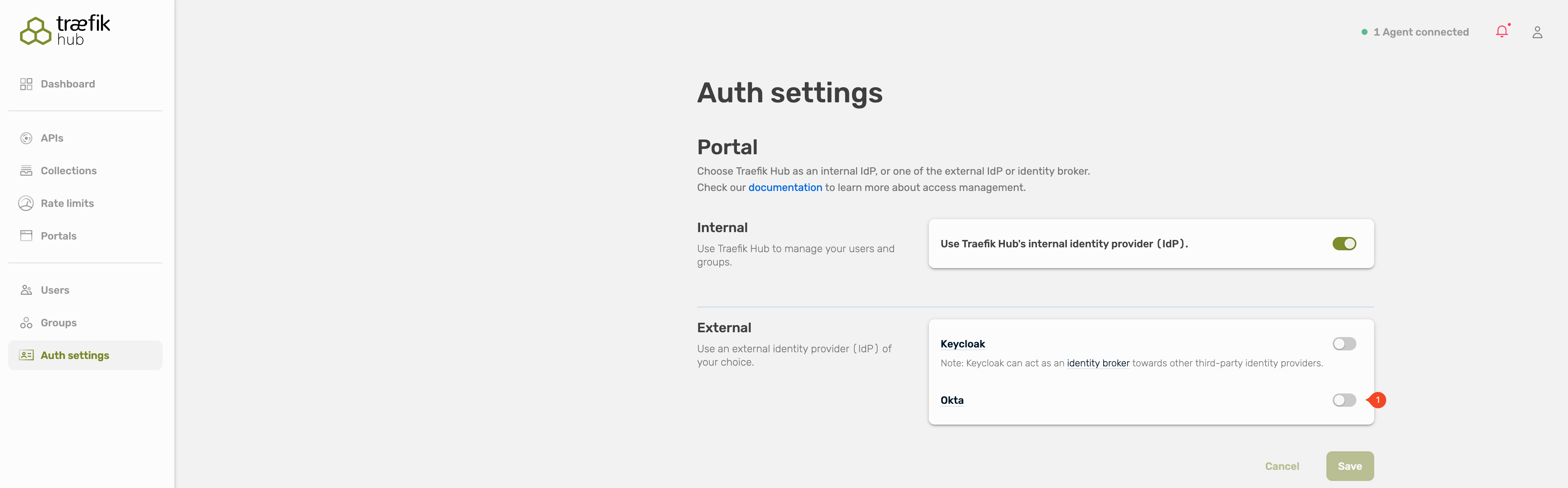 IdP selection dialog, selecting Keycloak