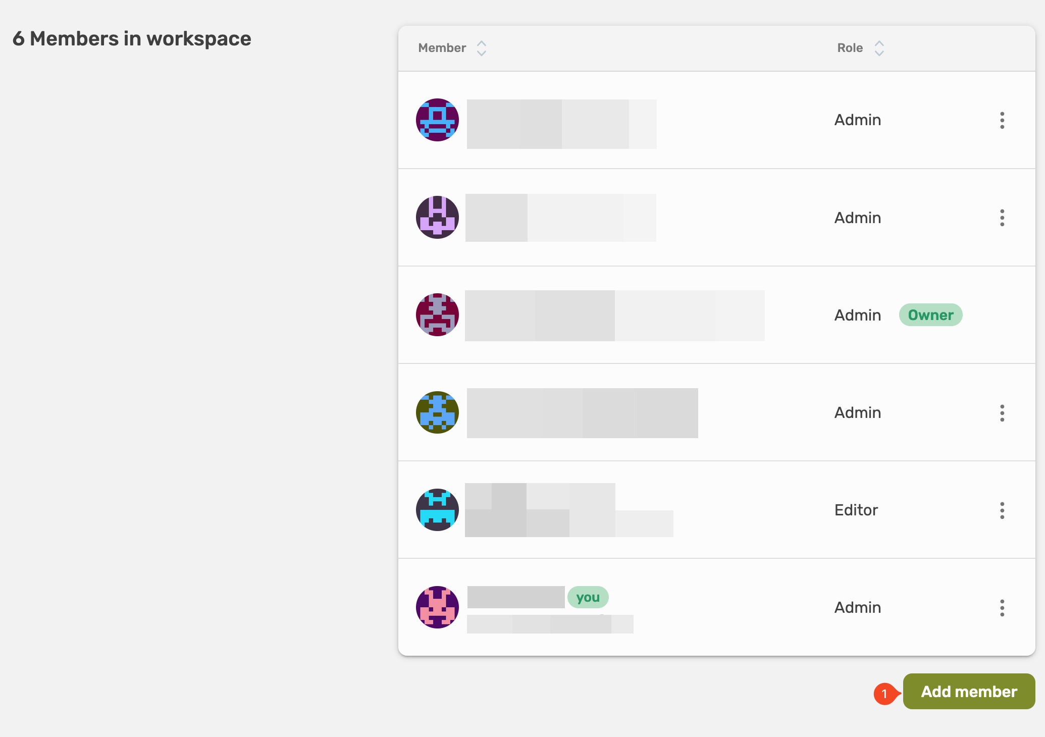Workspace member Workspace member.