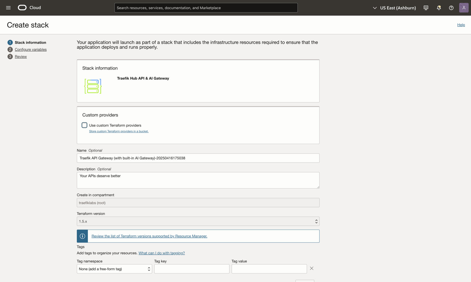 Hub APIM GW stack Information