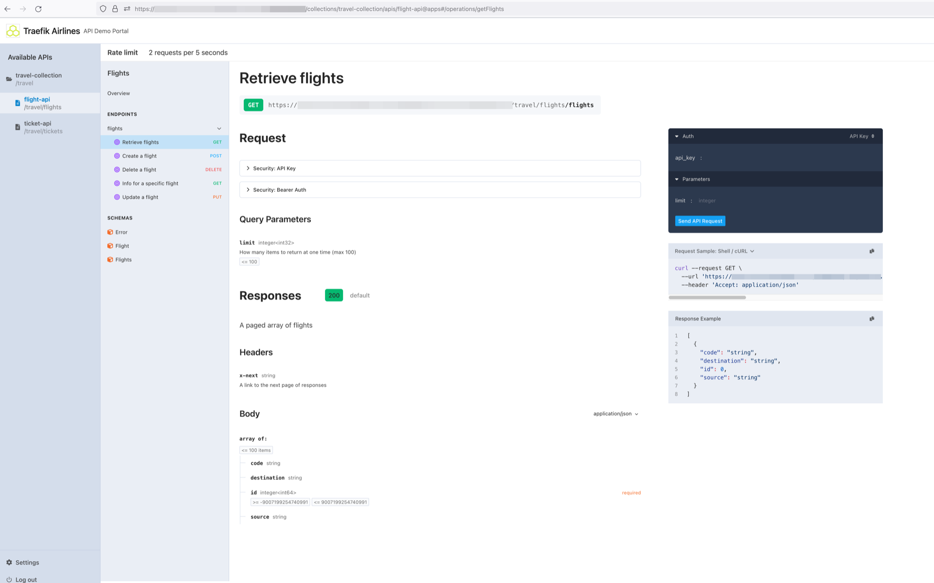 New API Portal UI.