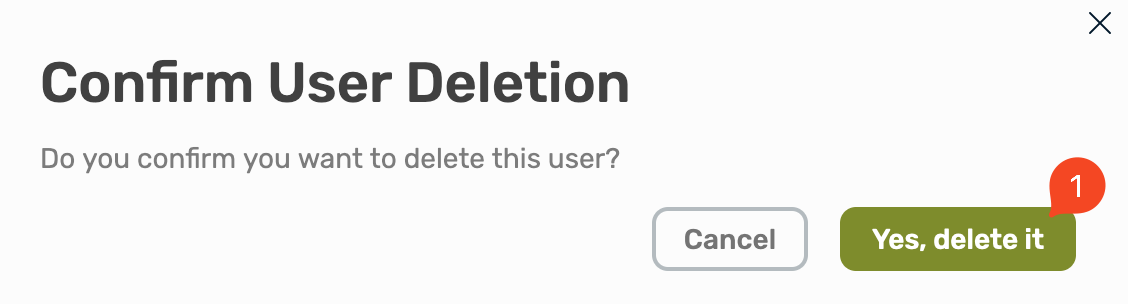 Choose the user you want to delete