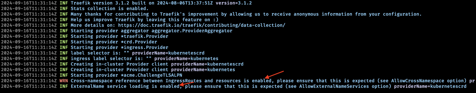 "Traefik Deploymentg Logs"