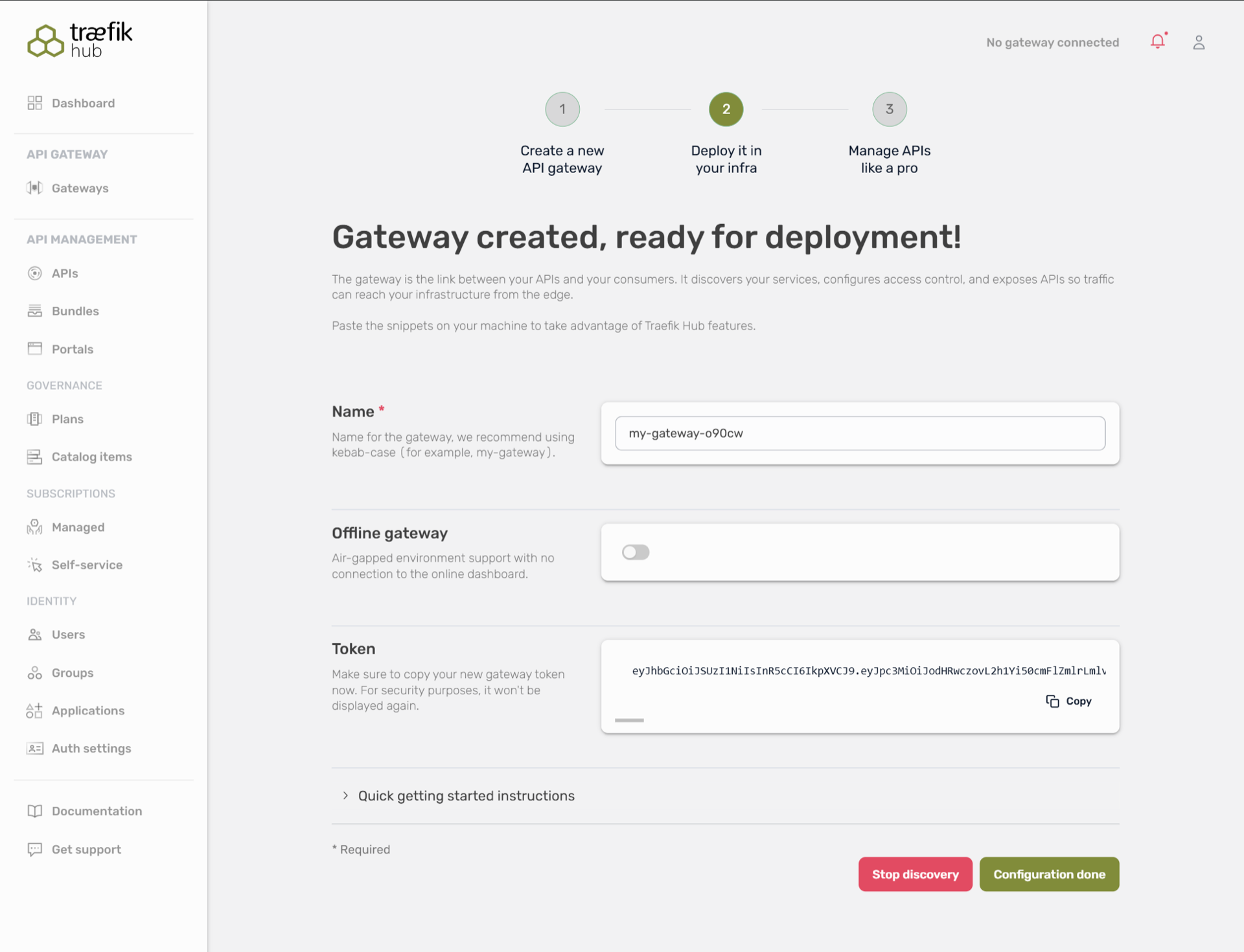 Gateway Creation Form