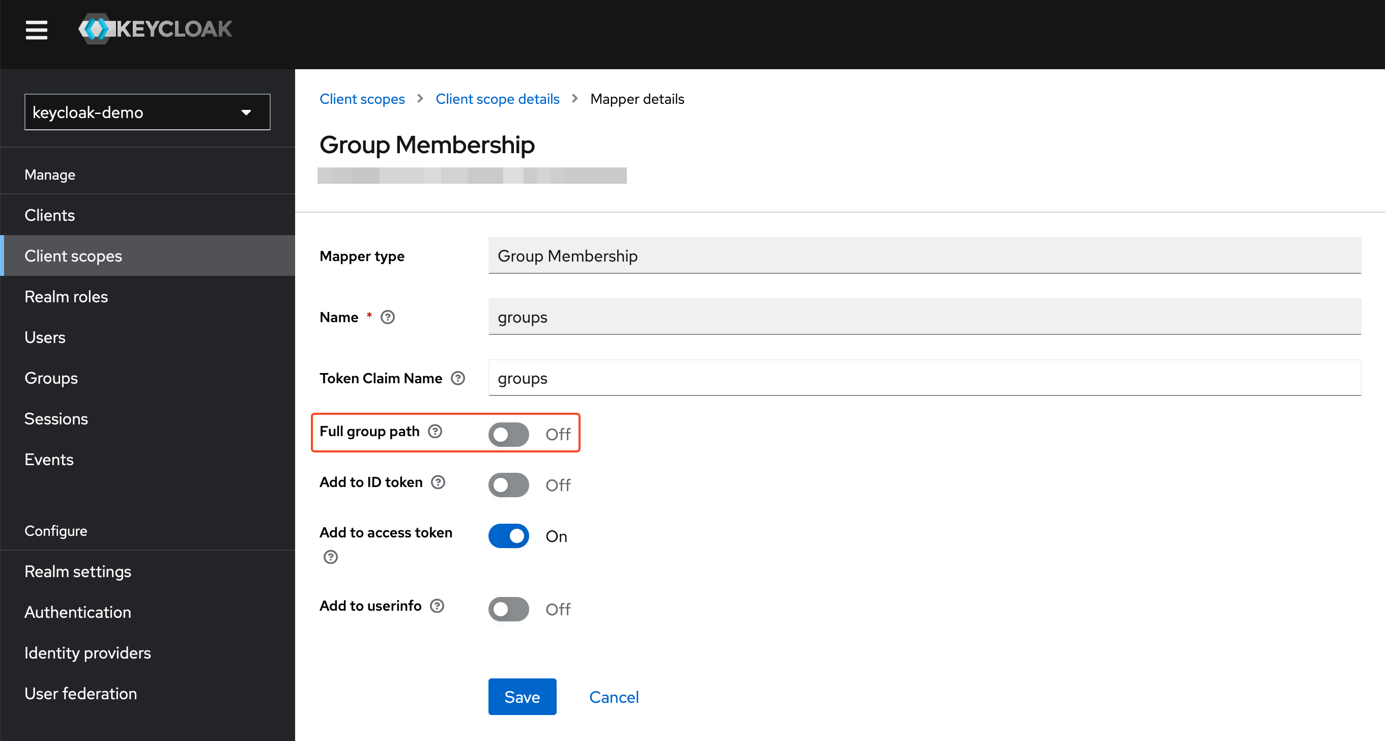 Disable full group path setting