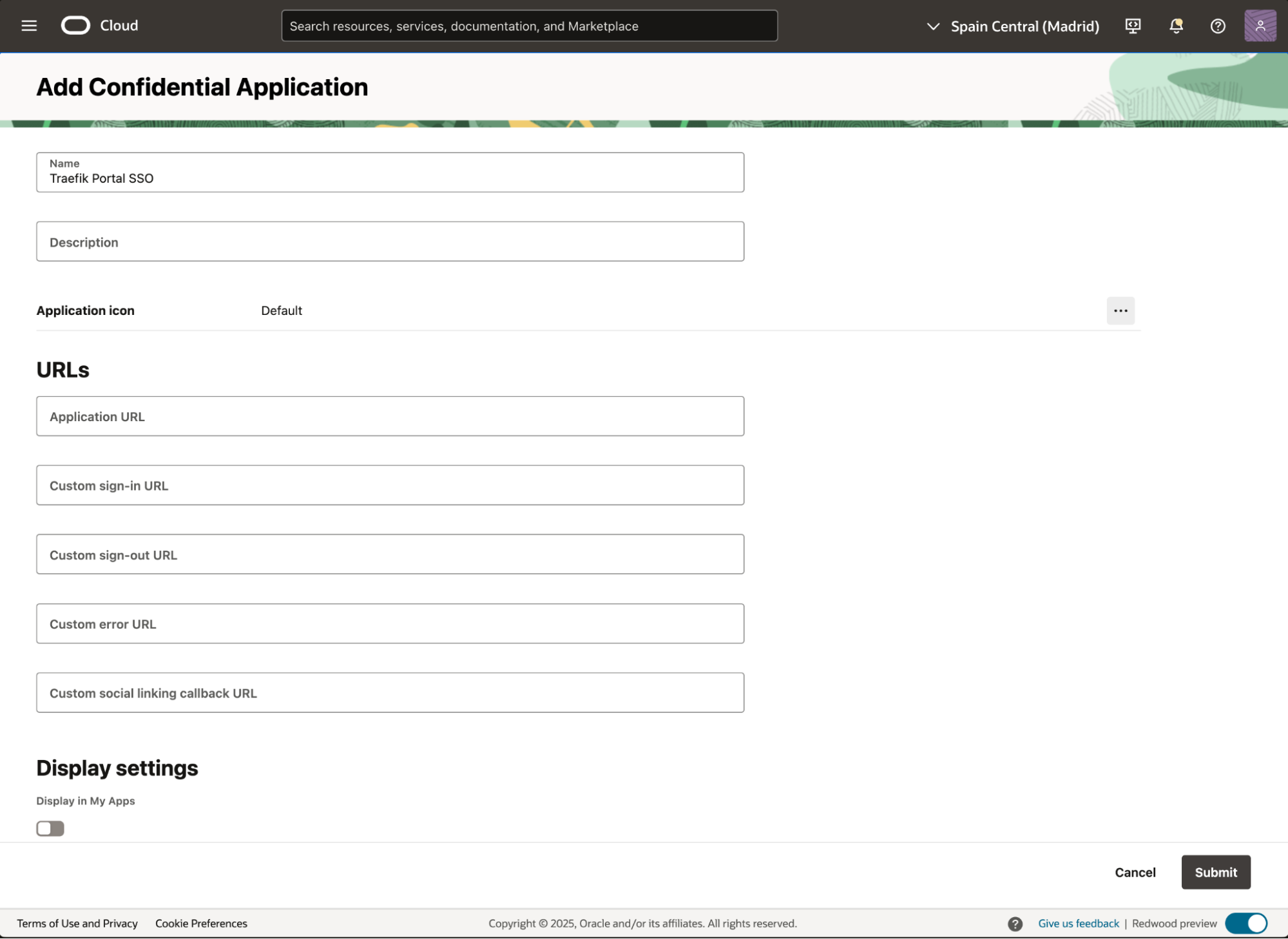 Oracle IAM - Add Application