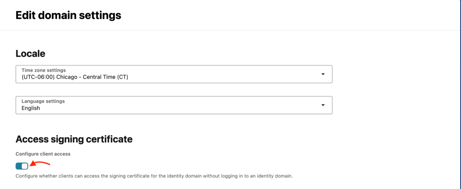 Oracle IAM - Domain Settings
