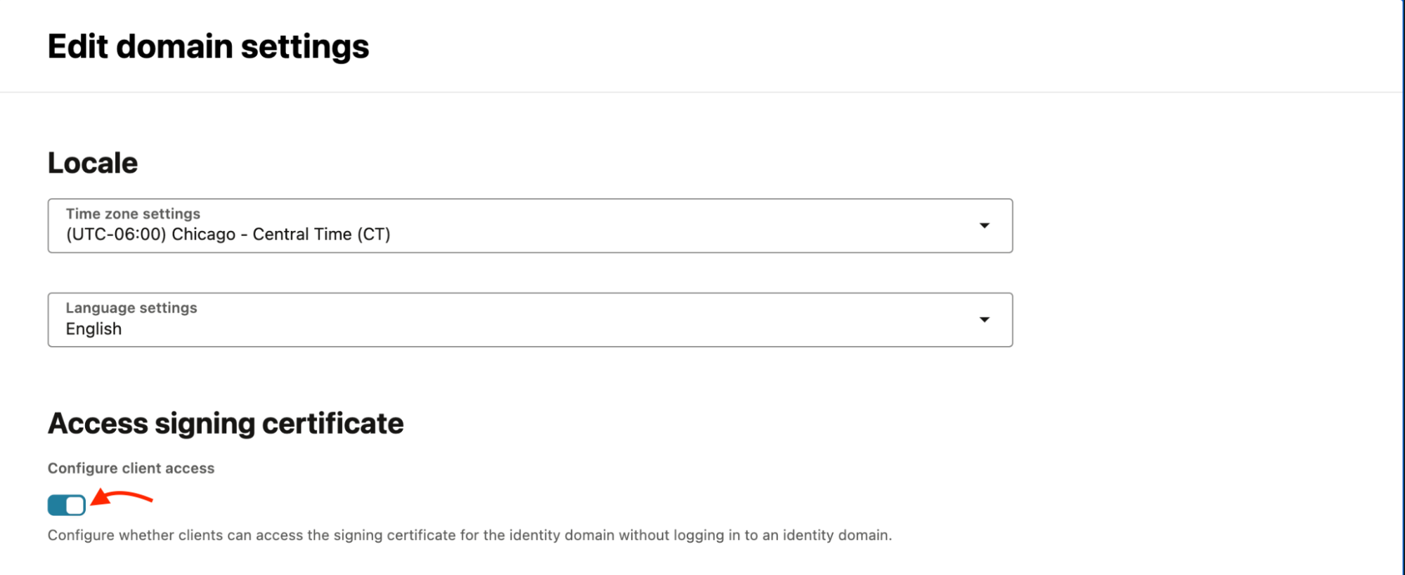 Oracle IAM - Domain Settings