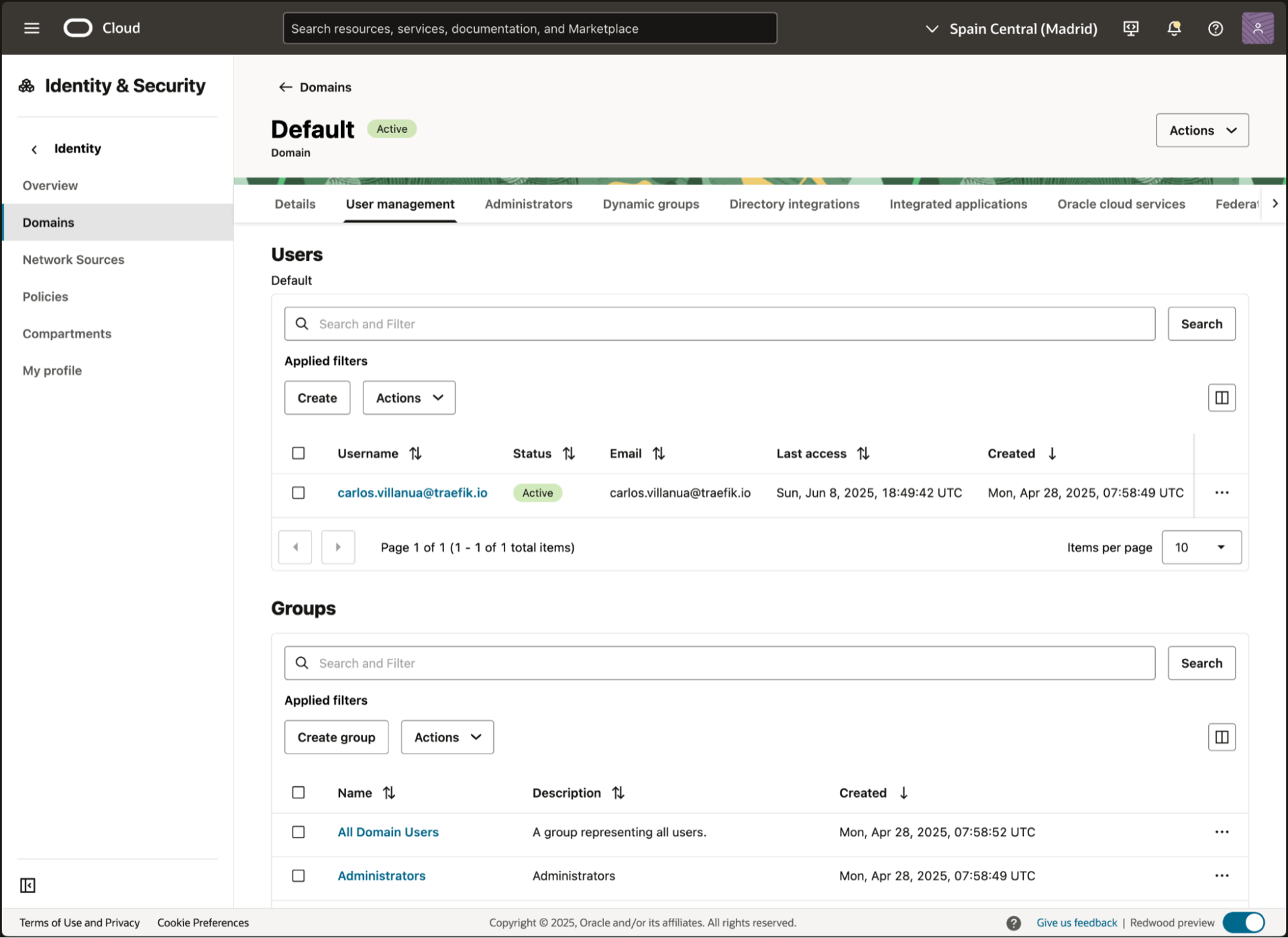 Oracle IAM - User Management