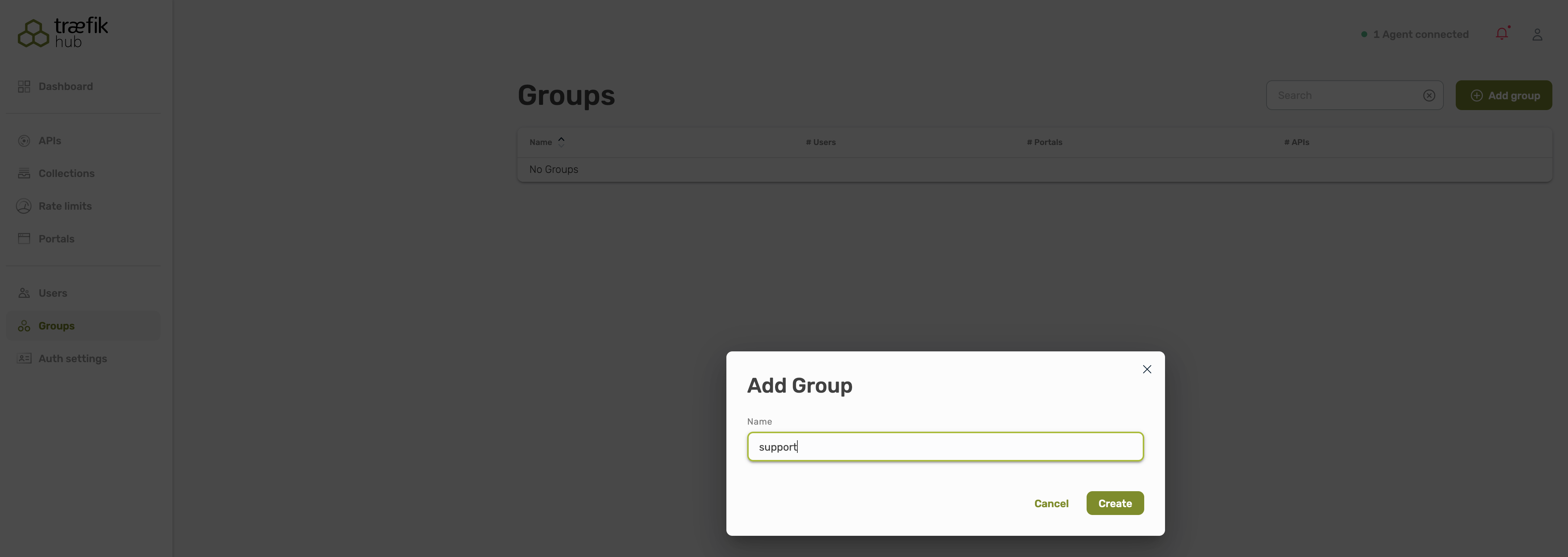 Form for adding a group.