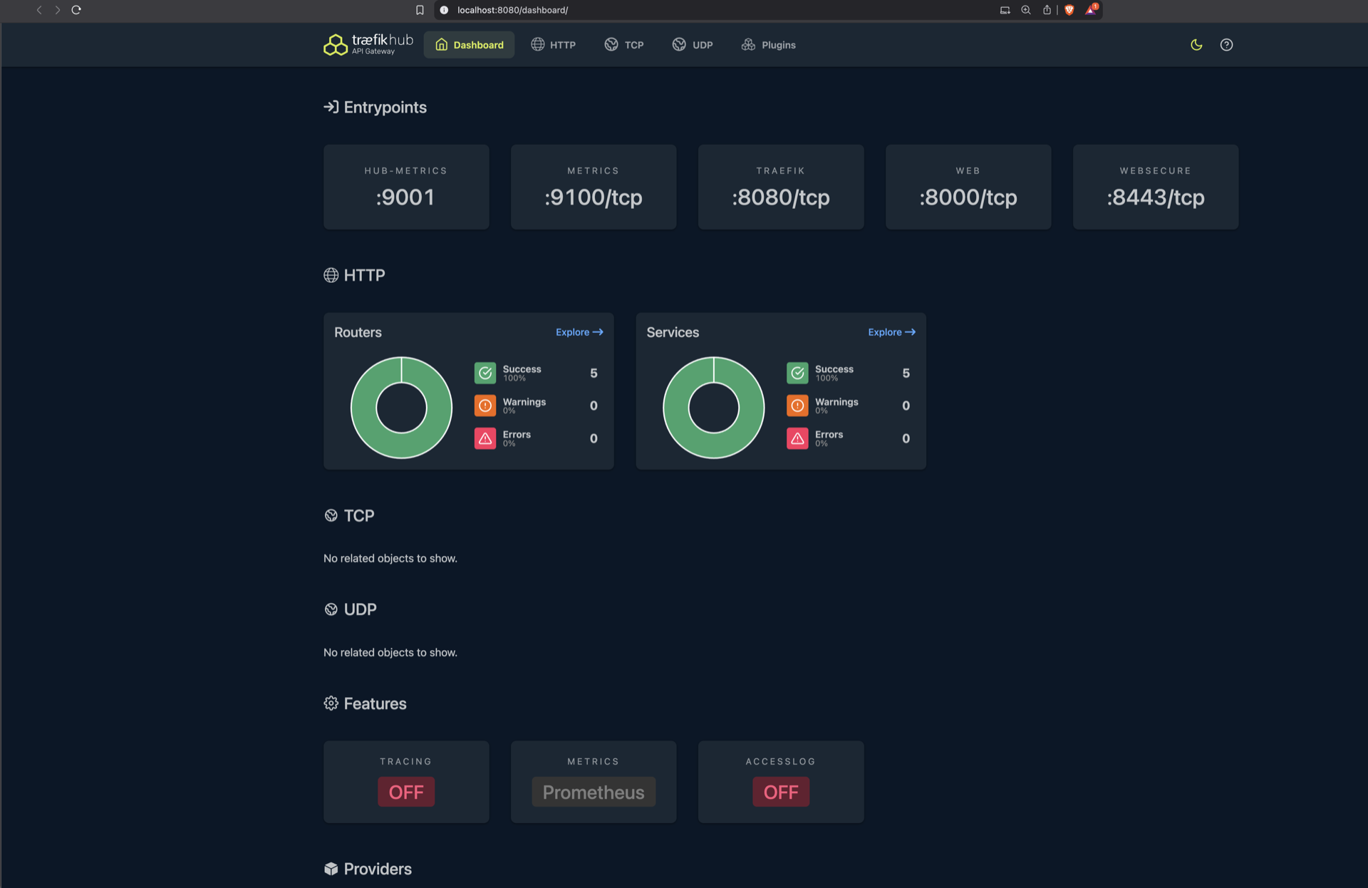 Traefik Hub Local dashboard