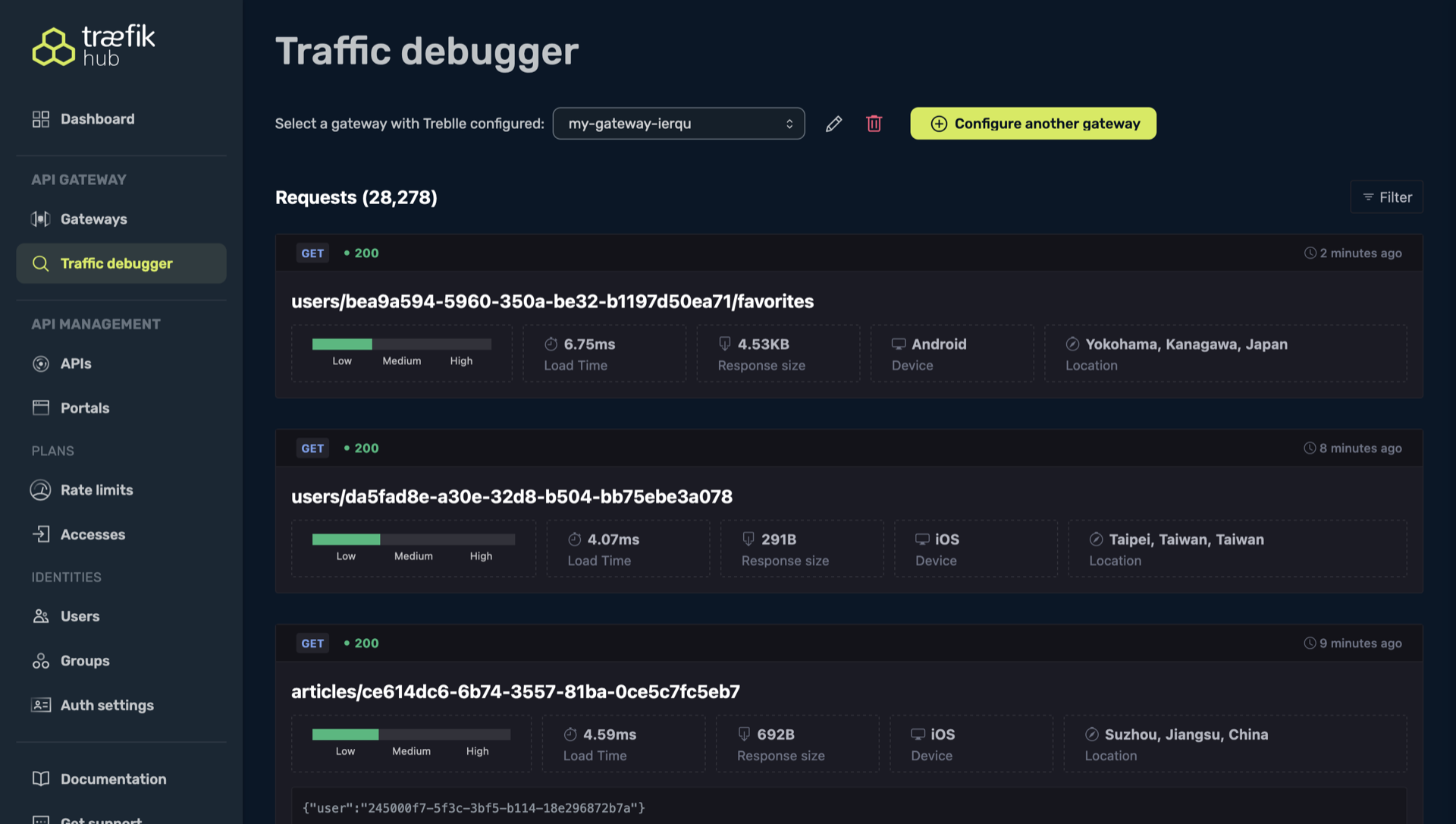 "Traefik pod logs"