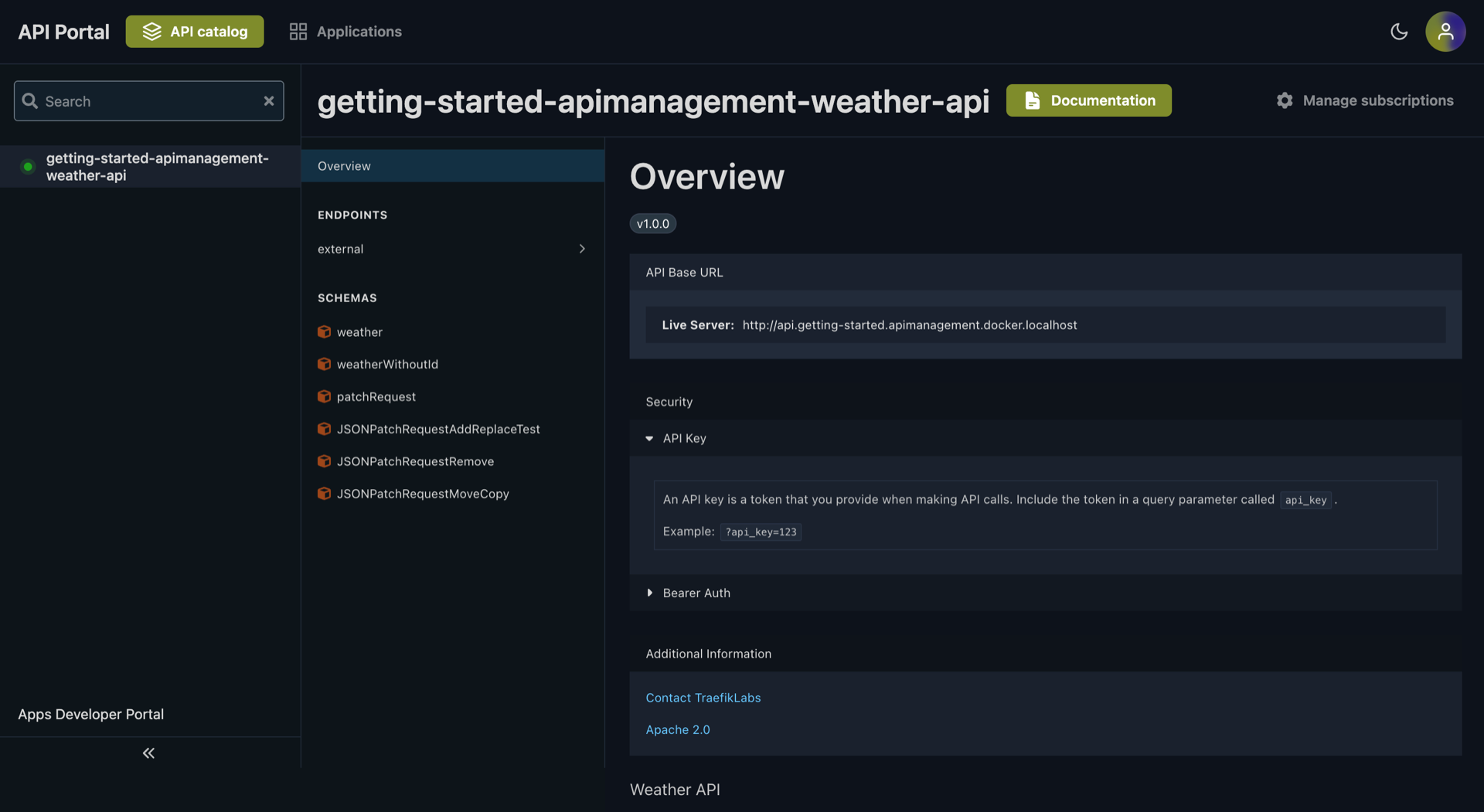 API Portal - OAS