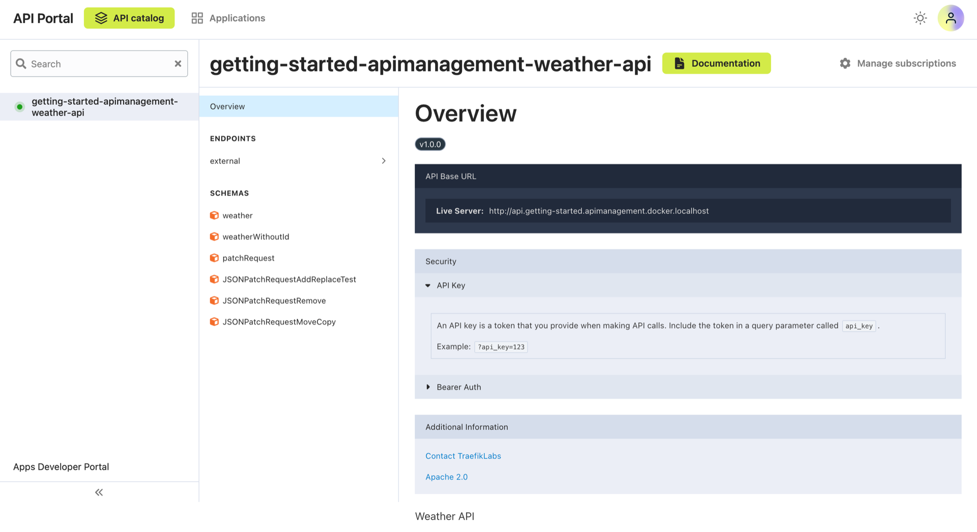 API Portal - OAS