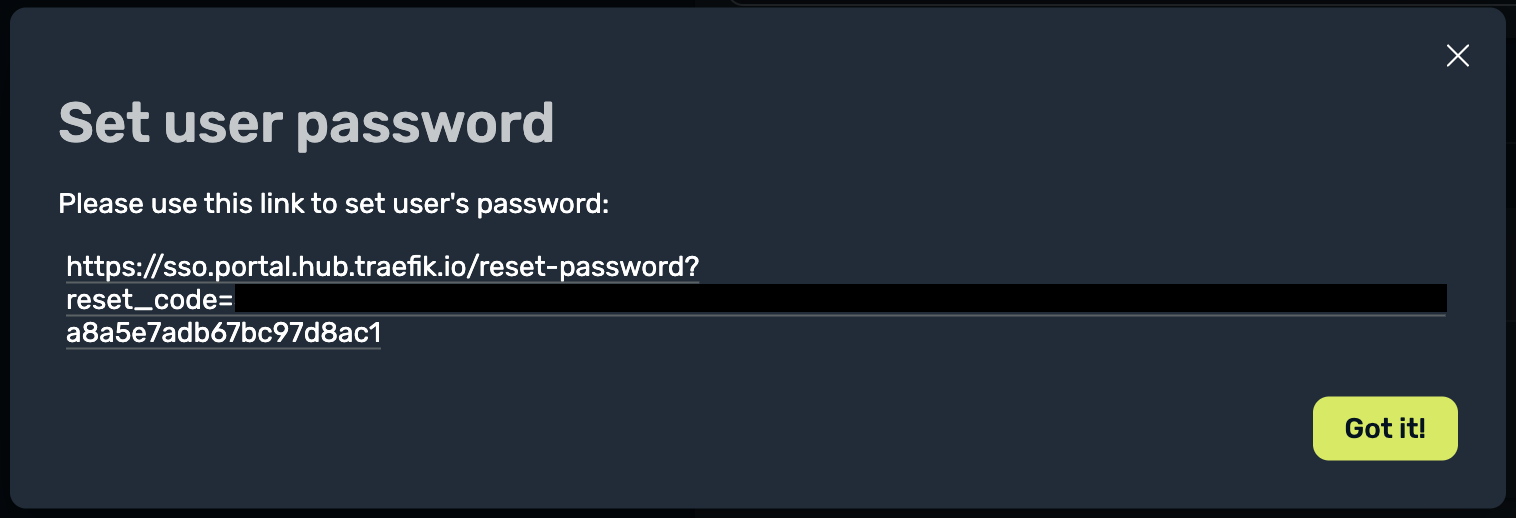 Change user password