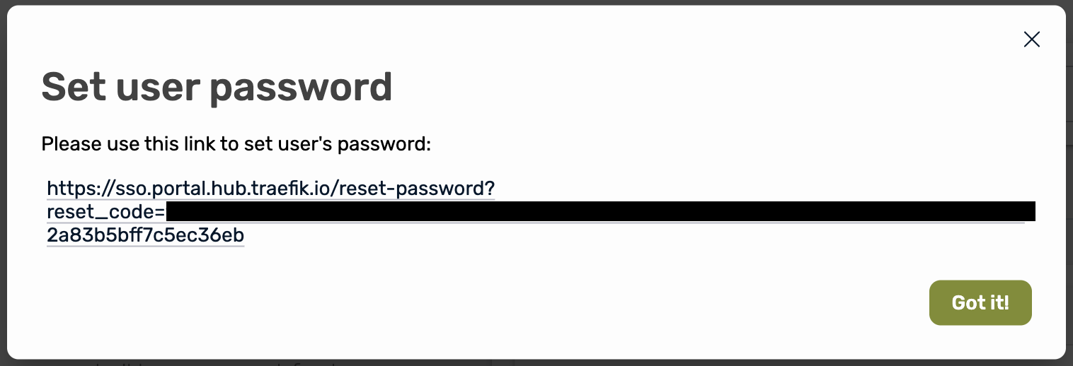 Change user password