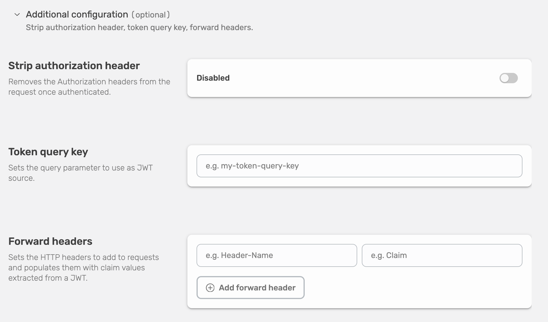 JWT additional configuration options