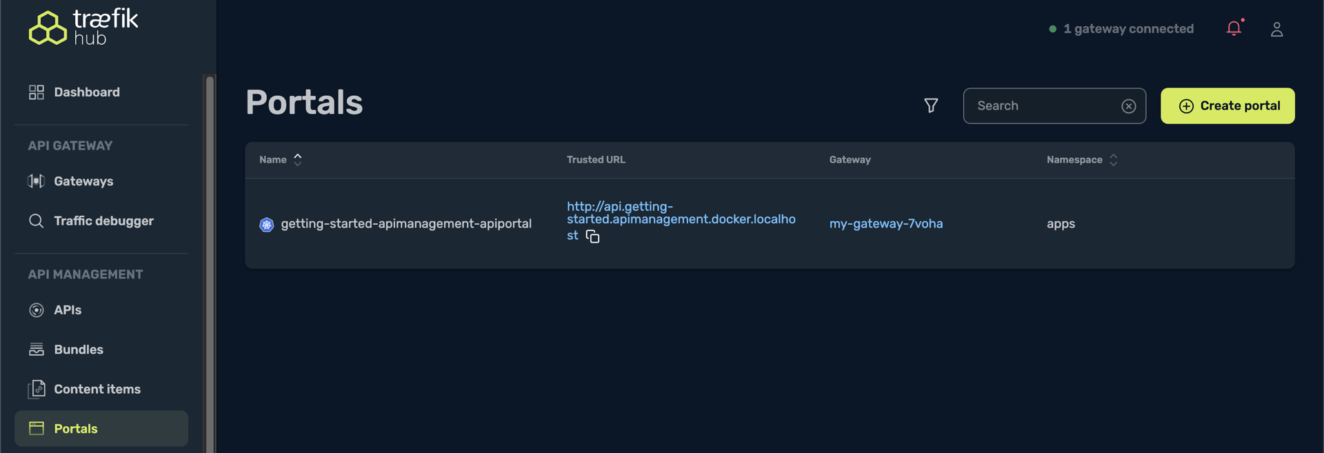 Select portal from Hub