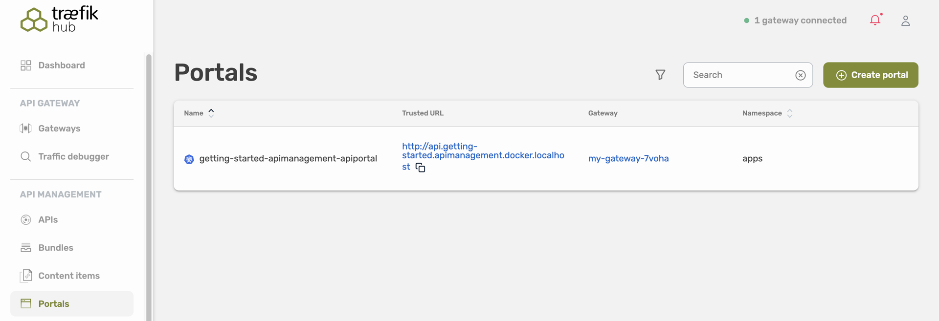 Select portal from Hub