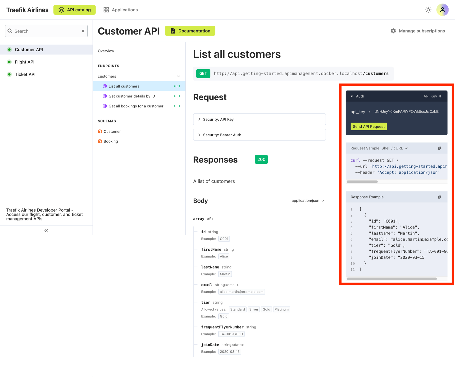 Send API request