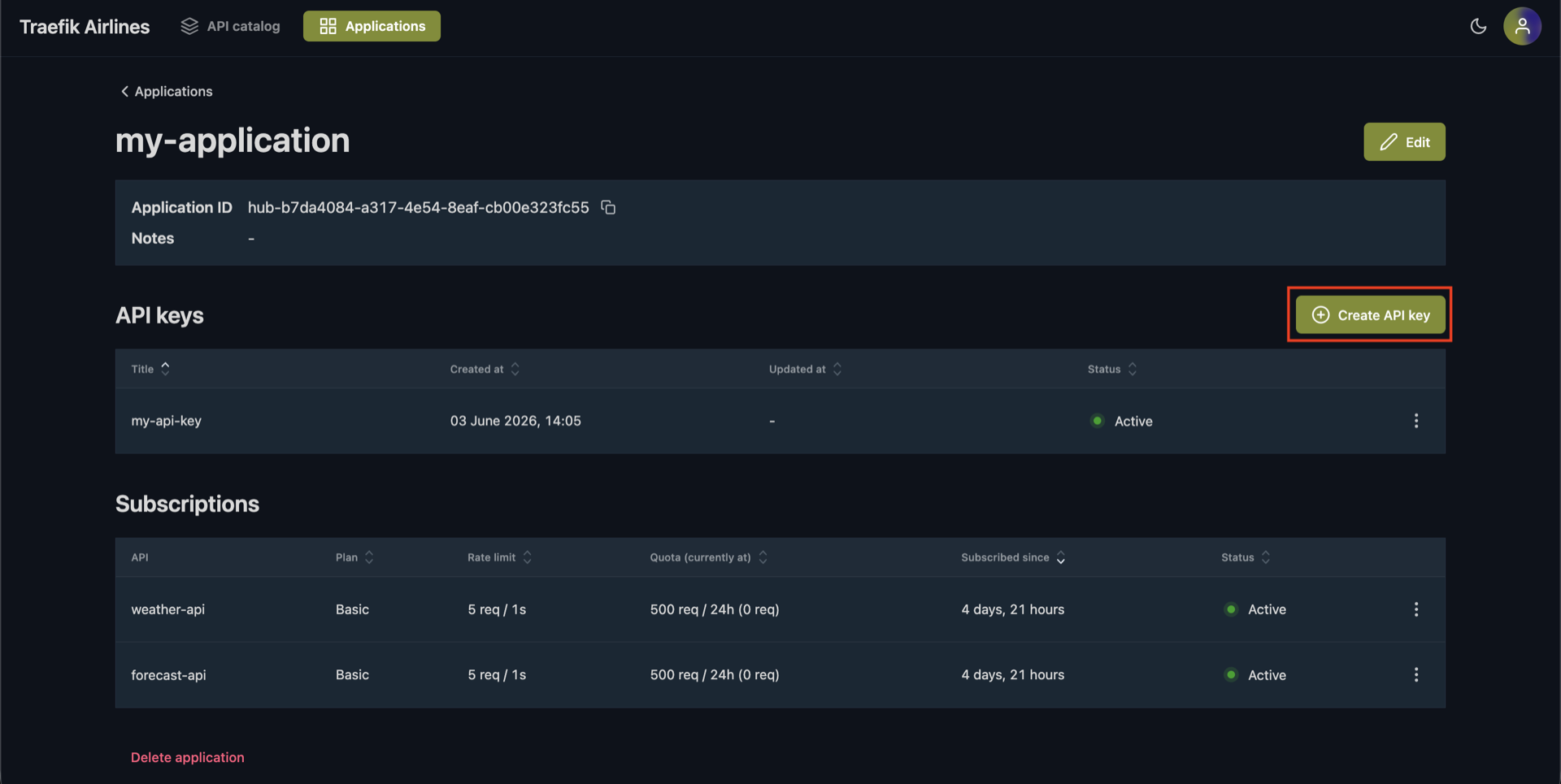 Create token button