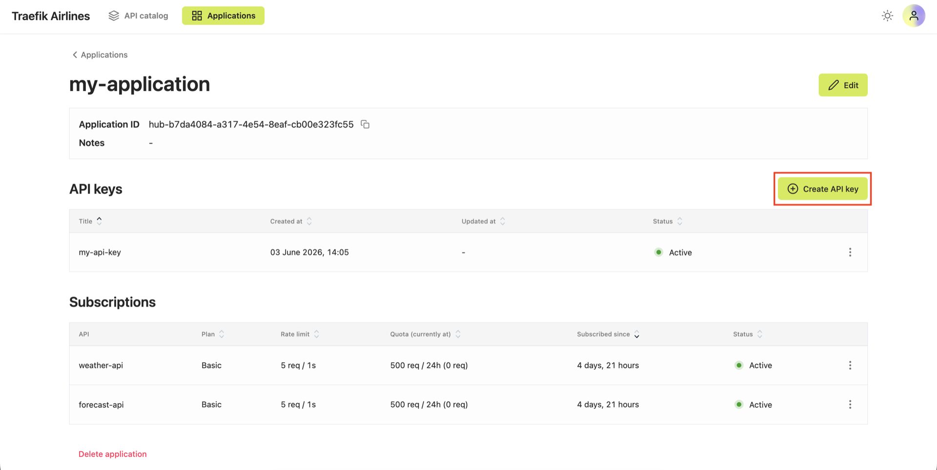 Create token button