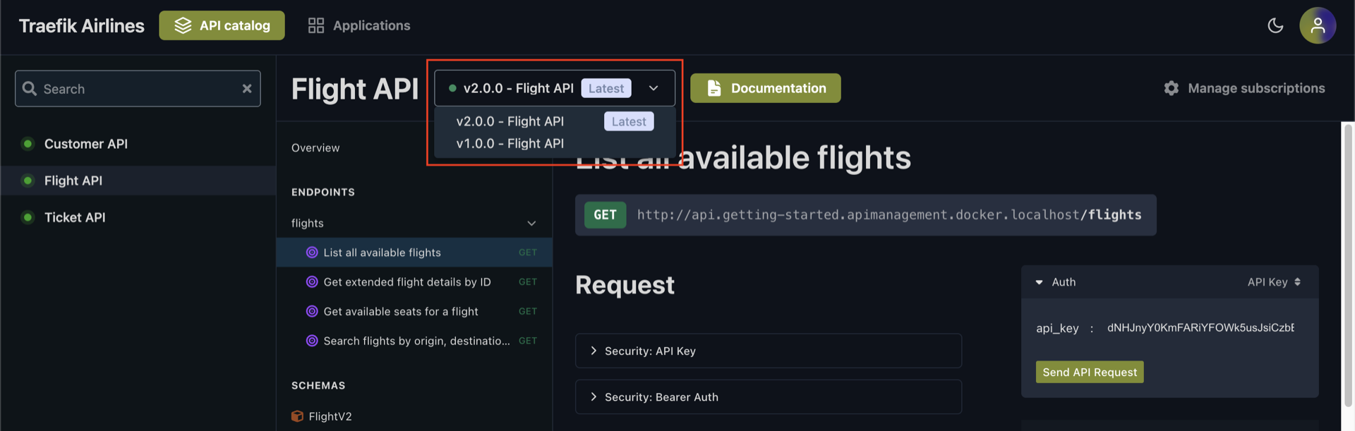 API with versioning