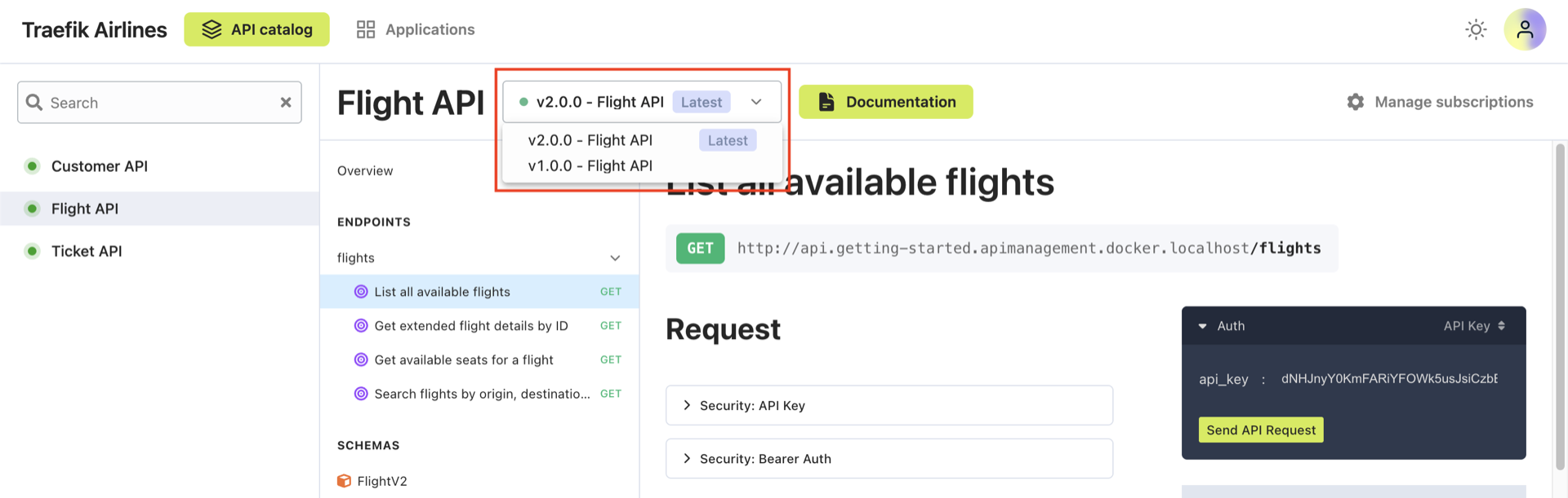 API with versioning
