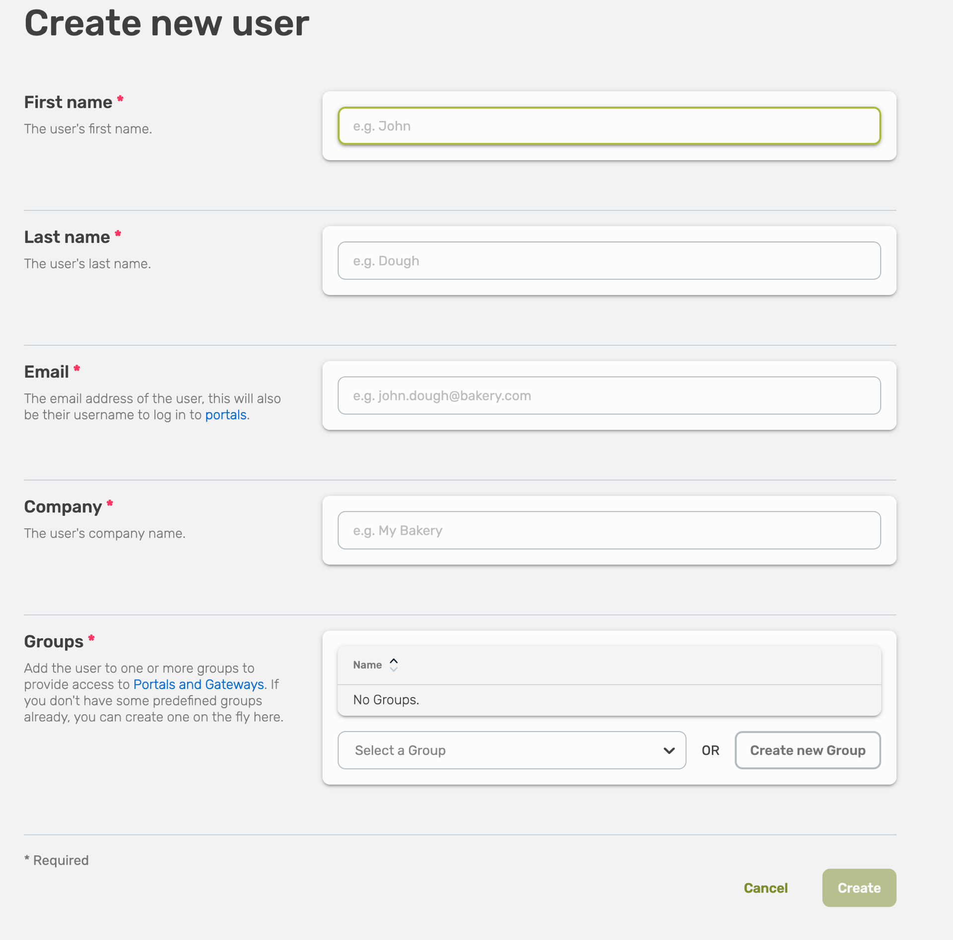 Add a new user