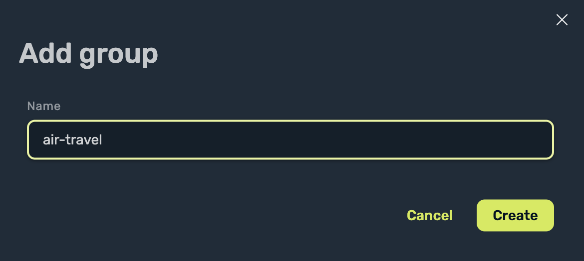 Create new group